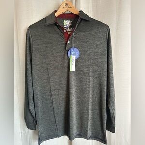 Tailorbyrd Performance Long Sleeve Polo Shirt Gray Men’s Small NWT‎